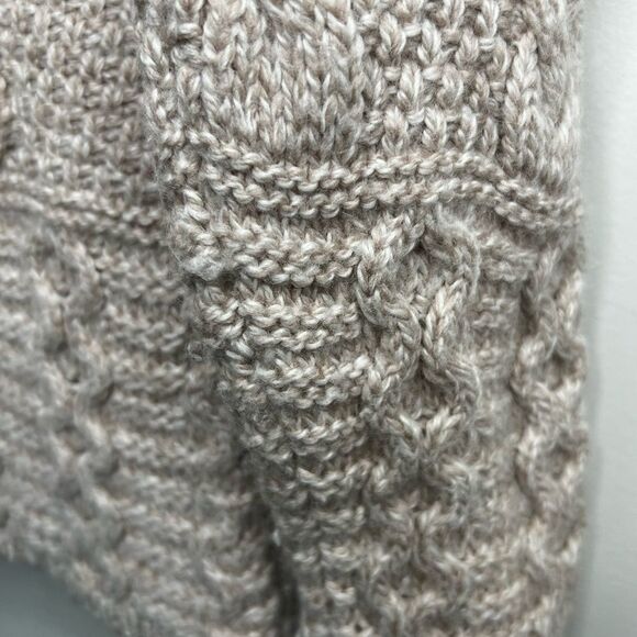 Inis Crafts Merino Wool Fisherman’s Cable Knit Hooded Sweater Size Small - Picture 4 of 6